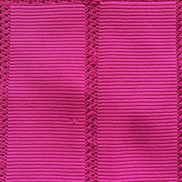 Reiss Dawson Lace Insert Pink Short Sleeve Bodycon Knit Midi Dress Size S - Picture 9 of 10